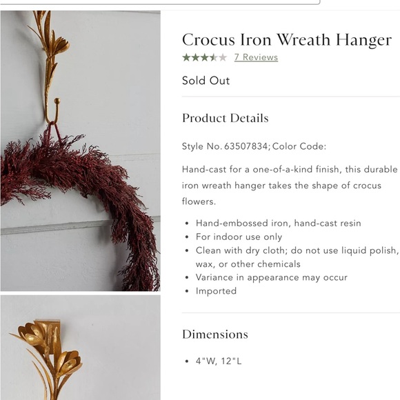 Anthropologie Terrain Wreath Hanger NWT - Picture 2 of 7